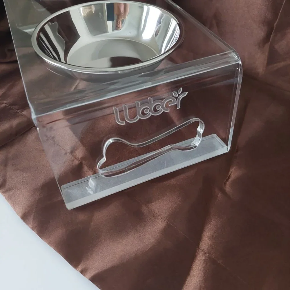 Lubber Elevated Clear Acrylic Pet Bowls